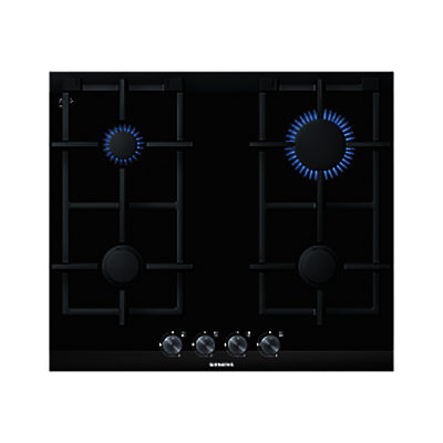 Siemens ER626PB70E Gas Hob, Black Glass Siemens ER626PB70E Gas Hob, Black Glass